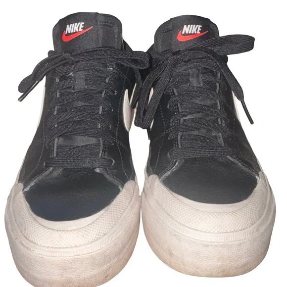 Nike Court Legacy Lift Sneakers Womens 7 Black White Platform Streetwear - Picture 3 of 6